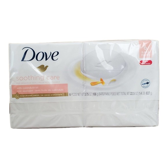 DOVE SOOTHING CARE Moisturizing Beauty Bar Soap for Sensitive Skin 6 Bar Pack - Picture 6 of 6